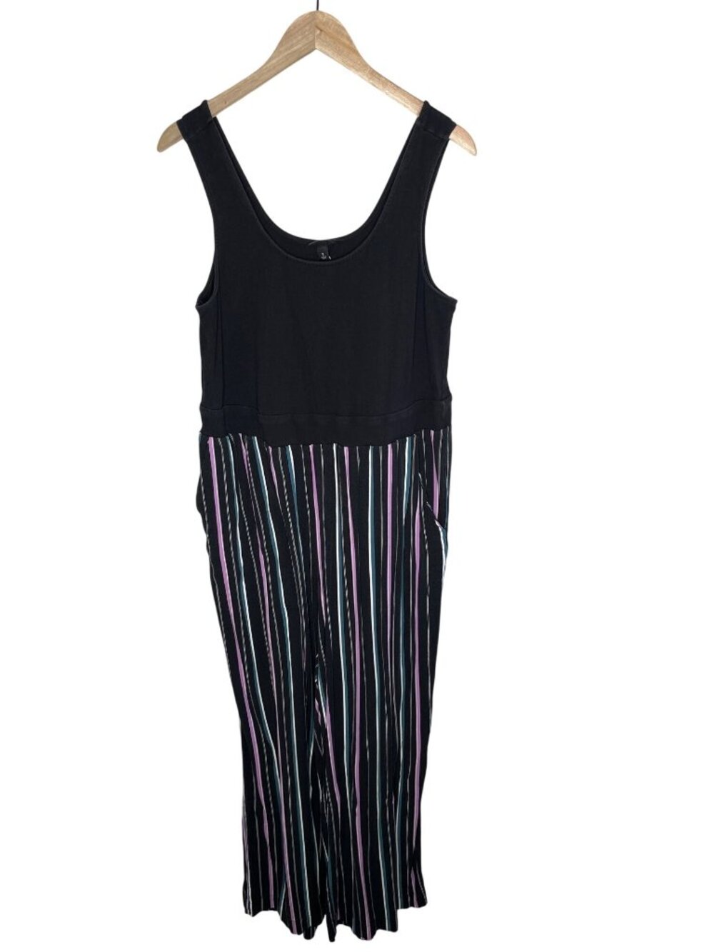 Torrid Womens Striped Black Jumpsuit Size 2X Sleeveless